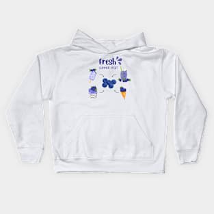 Blueberry Fresh Summer Fruit Kids Hoodie